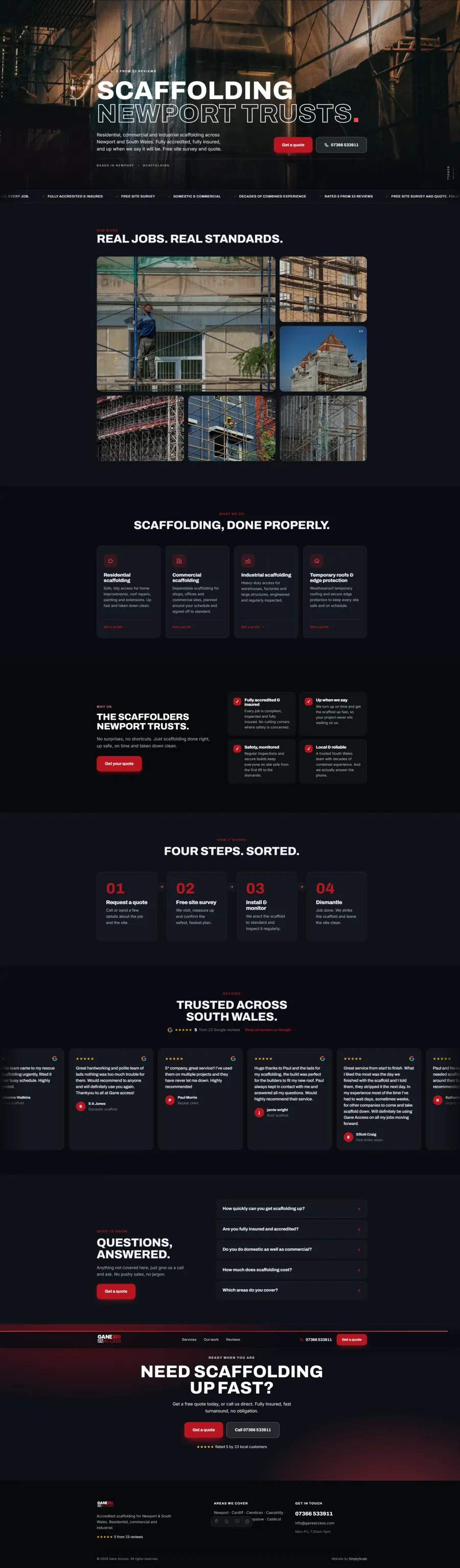 The Gane Access website