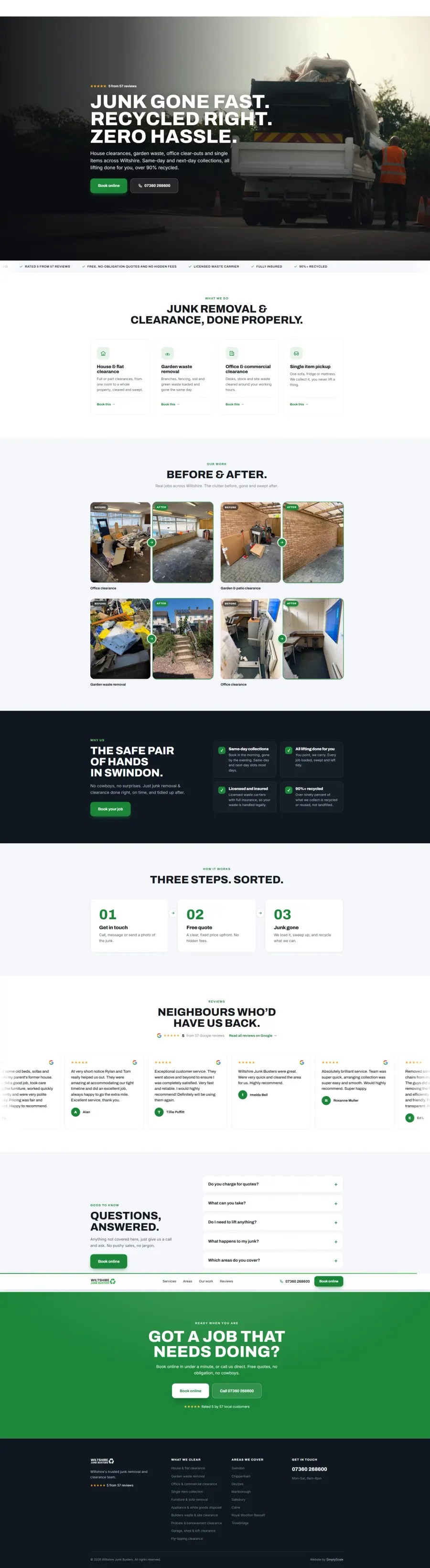 The Junk Busters website