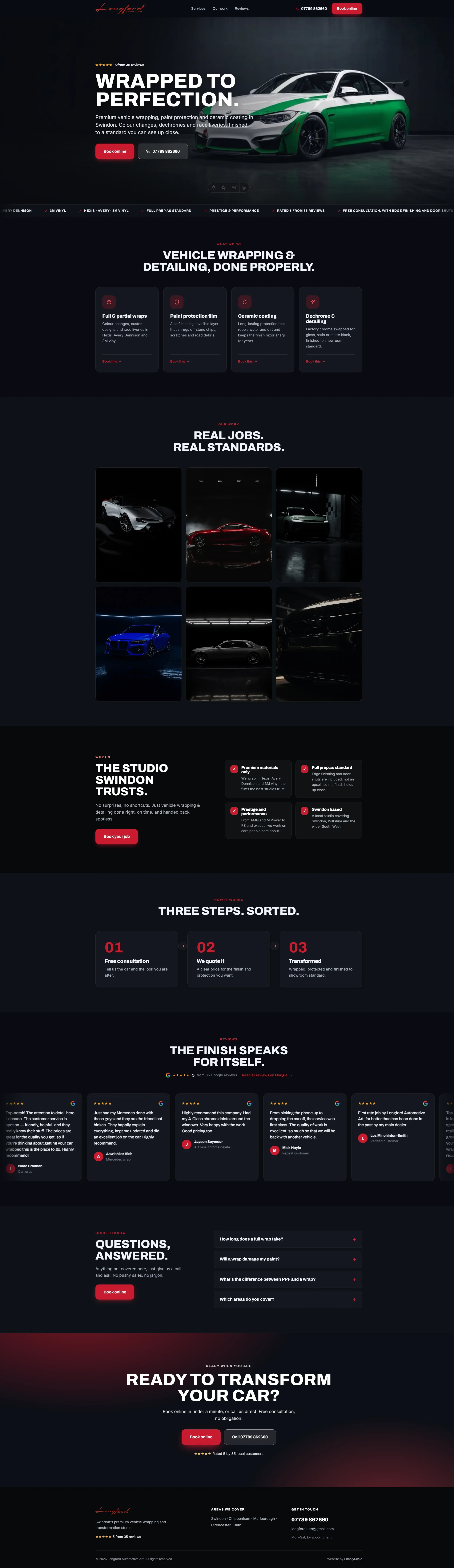 Longford Automotive Art website — Vehicle Wrapping & Detailing