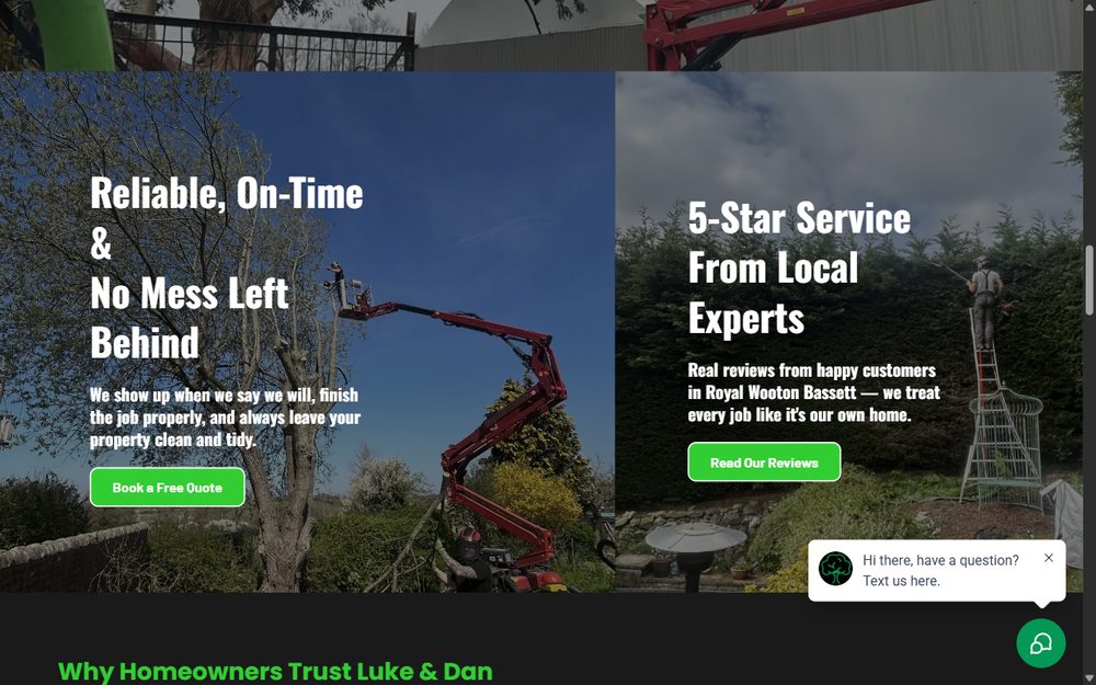 The old Luke and Dan's trust and reviews section